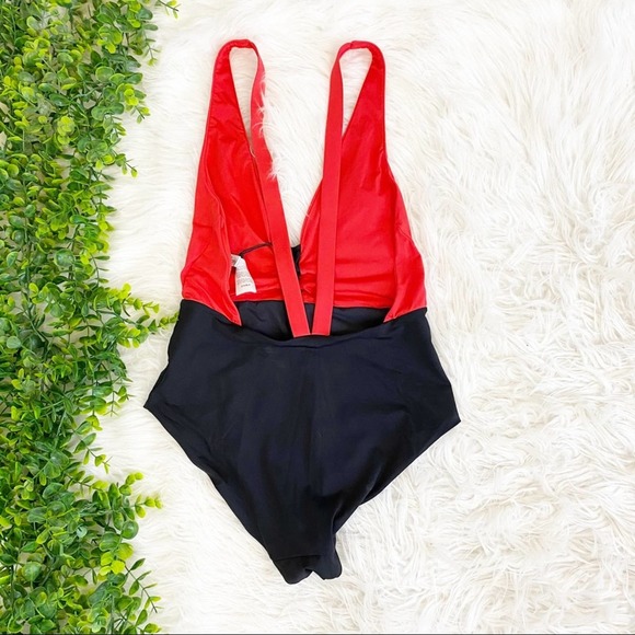 With Tags $175 Onia Iona Lace Up Plunge Swimsuit Size Large - Picture 10 of 11